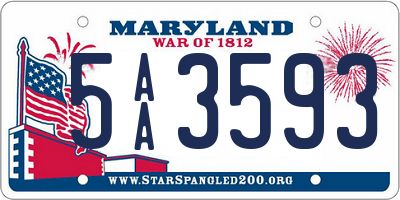 MD license plate 5AA3593