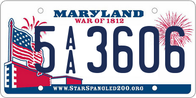 MD license plate 5AA3606