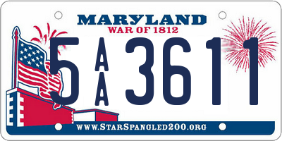 MD license plate 5AA3611