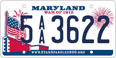 MD license plate 5AA3622