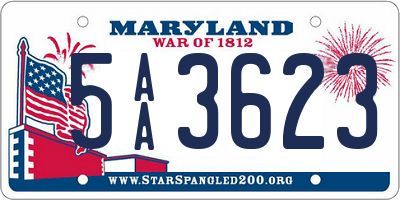 MD license plate 5AA3623