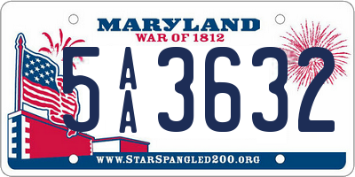 MD license plate 5AA3632