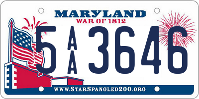 MD license plate 5AA3646