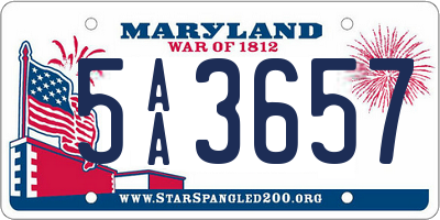 MD license plate 5AA3657