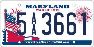 MD license plate 5AA3661