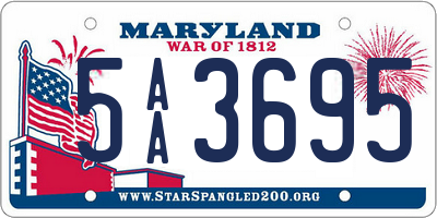 MD license plate 5AA3695