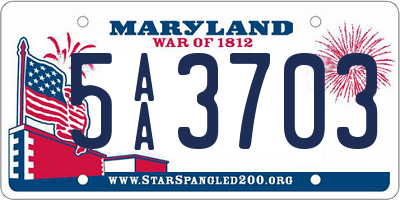 MD license plate 5AA3703