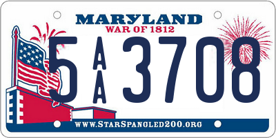 MD license plate 5AA3708