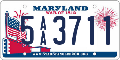 MD license plate 5AA3711