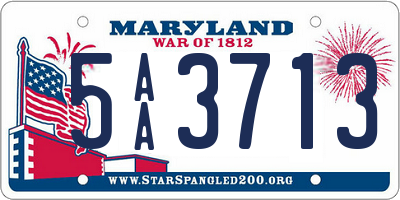 MD license plate 5AA3713