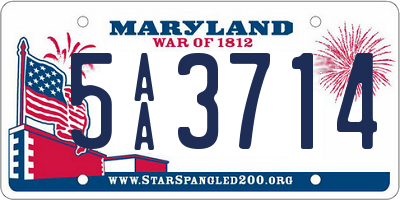 MD license plate 5AA3714