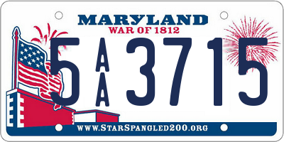 MD license plate 5AA3715