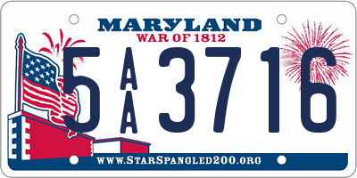 MD license plate 5AA3716