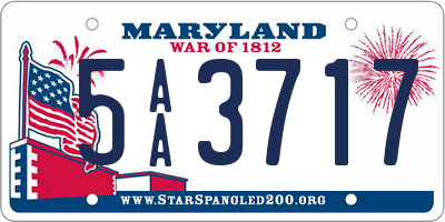 MD license plate 5AA3717