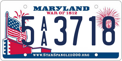 MD license plate 5AA3718