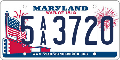 MD license plate 5AA3720