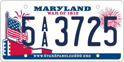 MD license plate 5AA3725