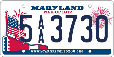 MD license plate 5AA3730