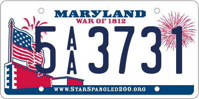 MD license plate 5AA3731