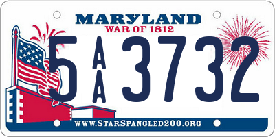 MD license plate 5AA3732