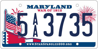 MD license plate 5AA3735