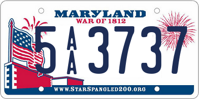 MD license plate 5AA3737