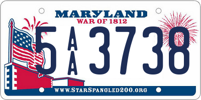 MD license plate 5AA3738