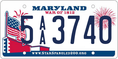 MD license plate 5AA3740