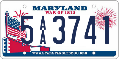 MD license plate 5AA3741