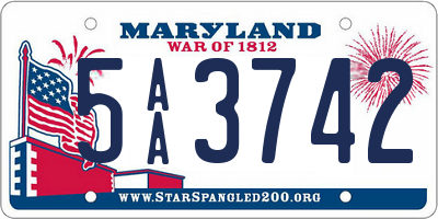 MD license plate 5AA3742