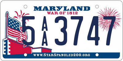 MD license plate 5AA3747