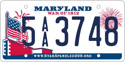 MD license plate 5AA3748