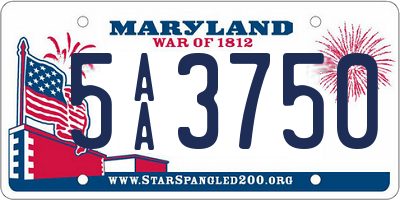 MD license plate 5AA3750