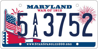 MD license plate 5AA3752