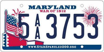 MD license plate 5AA3753