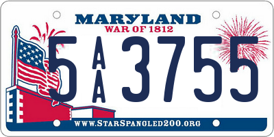 MD license plate 5AA3755