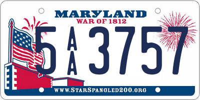 MD license plate 5AA3757