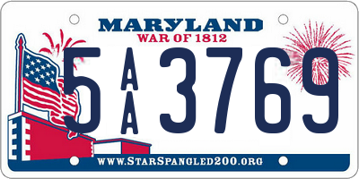 MD license plate 5AA3769