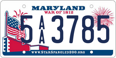 MD license plate 5AA3785