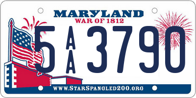 MD license plate 5AA3790