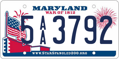 MD license plate 5AA3792