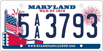 MD license plate 5AA3793