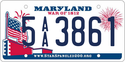 MD license plate 5AA3861
