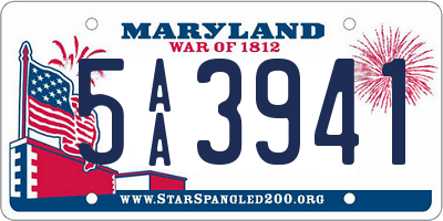 MD license plate 5AA3941