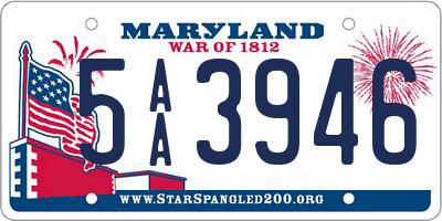 MD license plate 5AA3946