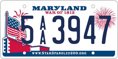 MD license plate 5AA3947