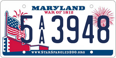 MD license plate 5AA3948