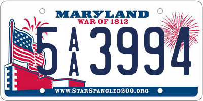 MD license plate 5AA3994