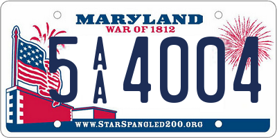 MD license plate 5AA4004