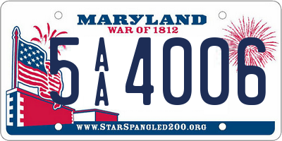 MD license plate 5AA4006